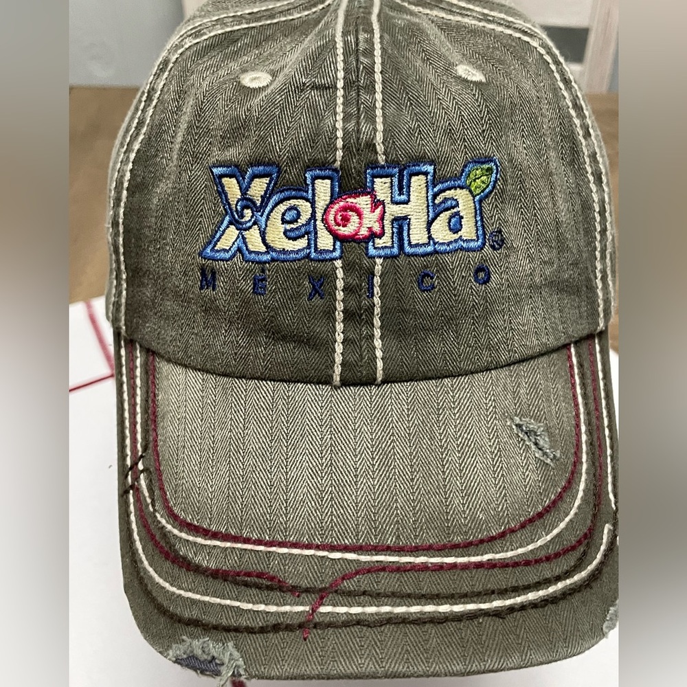 Distressed Xel-Ha, Mexico Ball Cap